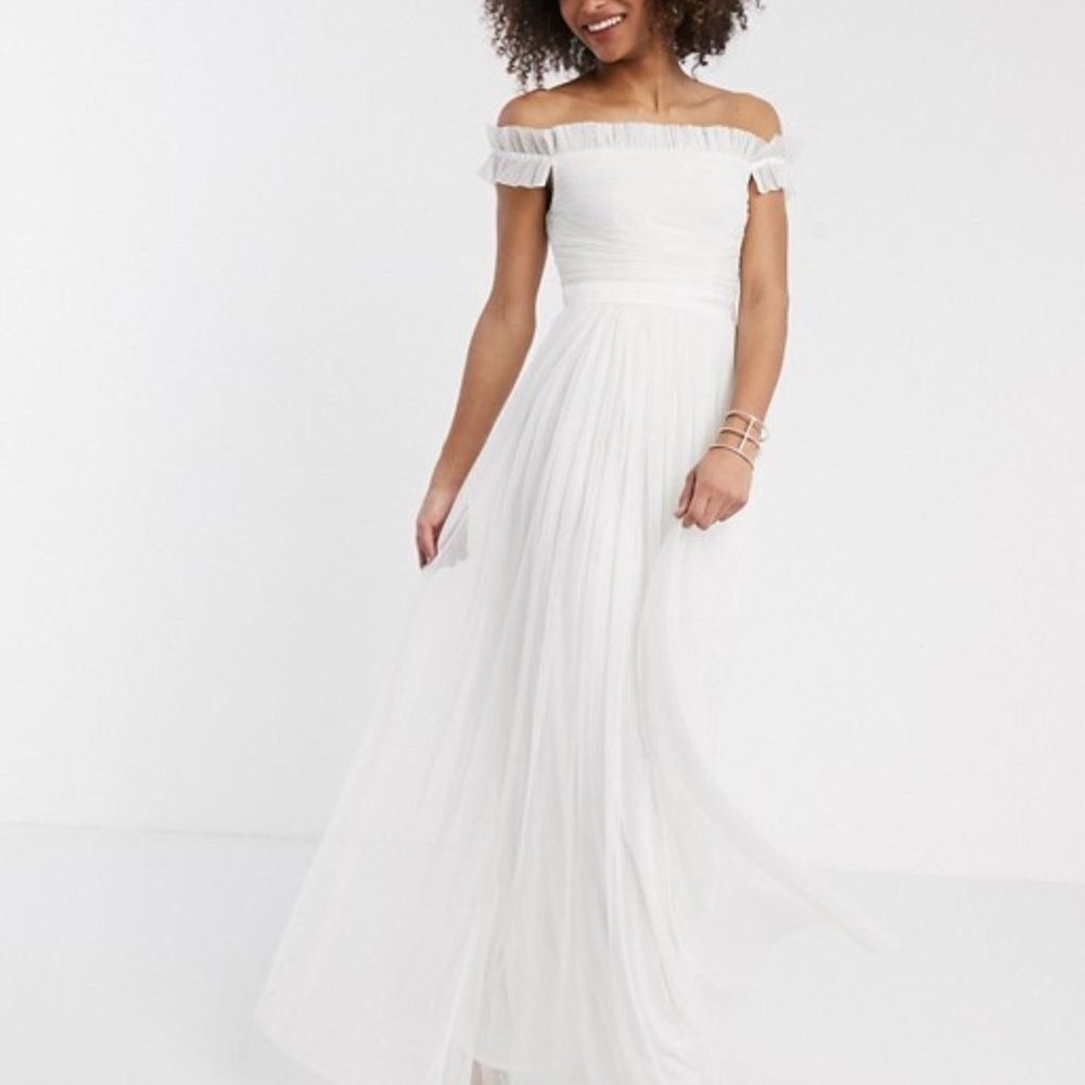 Off-Shoulder White Bridal Gown